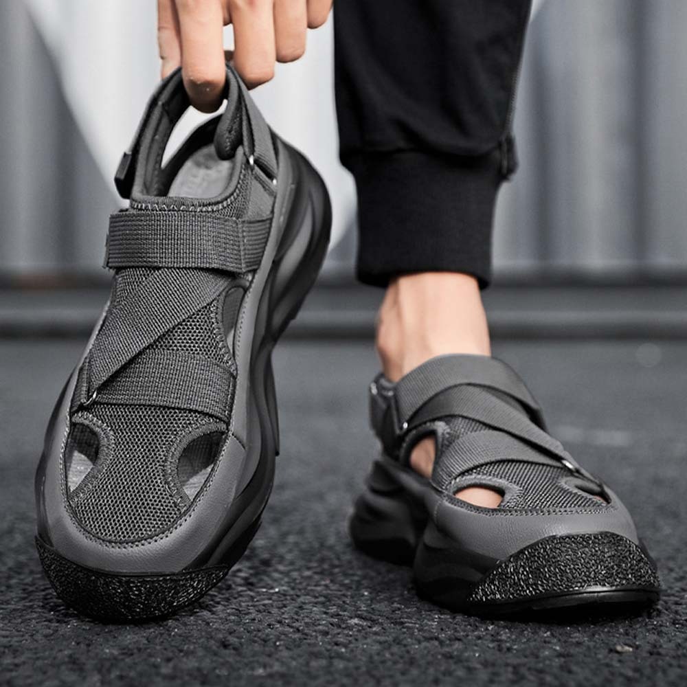 Sandalias deportivas con suela gruesa y velcro transpirable para hombre
