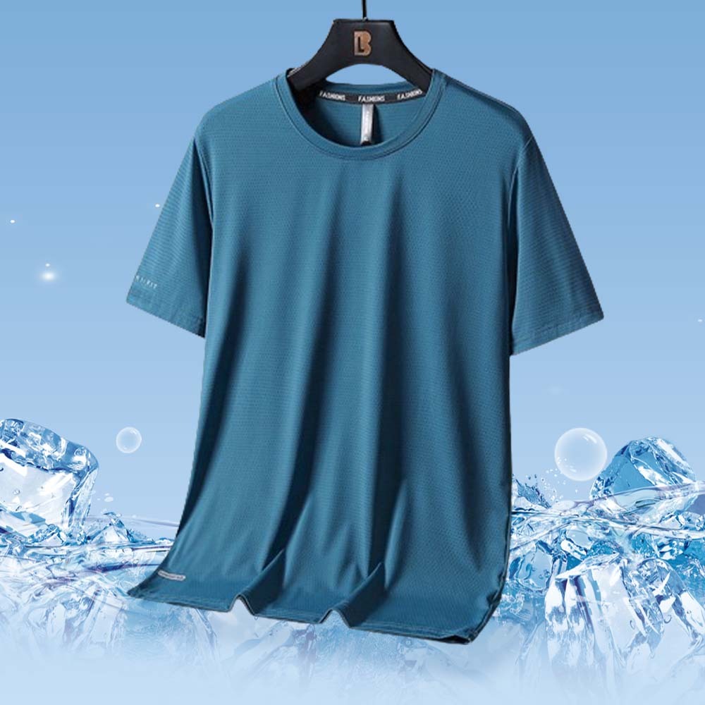 Smiledeer Men's Summer Ice Silk Quick-Drying Large Size Sports T-Shirt