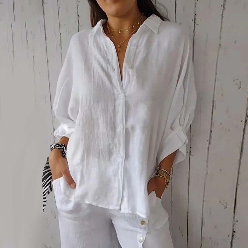 2024 Spring Hot Style Cotton and Linen Back Tie-Up Shirt