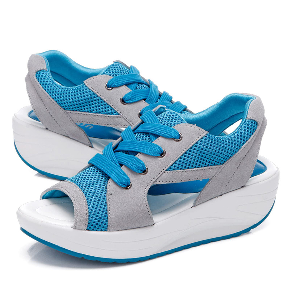 Sandalias deportivas transpirables de malla hueca para mujer