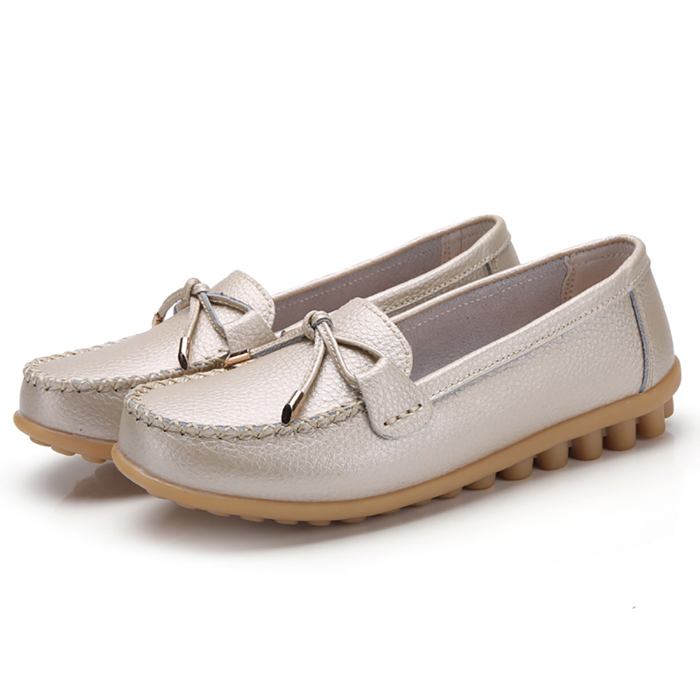 Mocasines de cuero con suela suave y transpirable para mujer Zapatos casuales