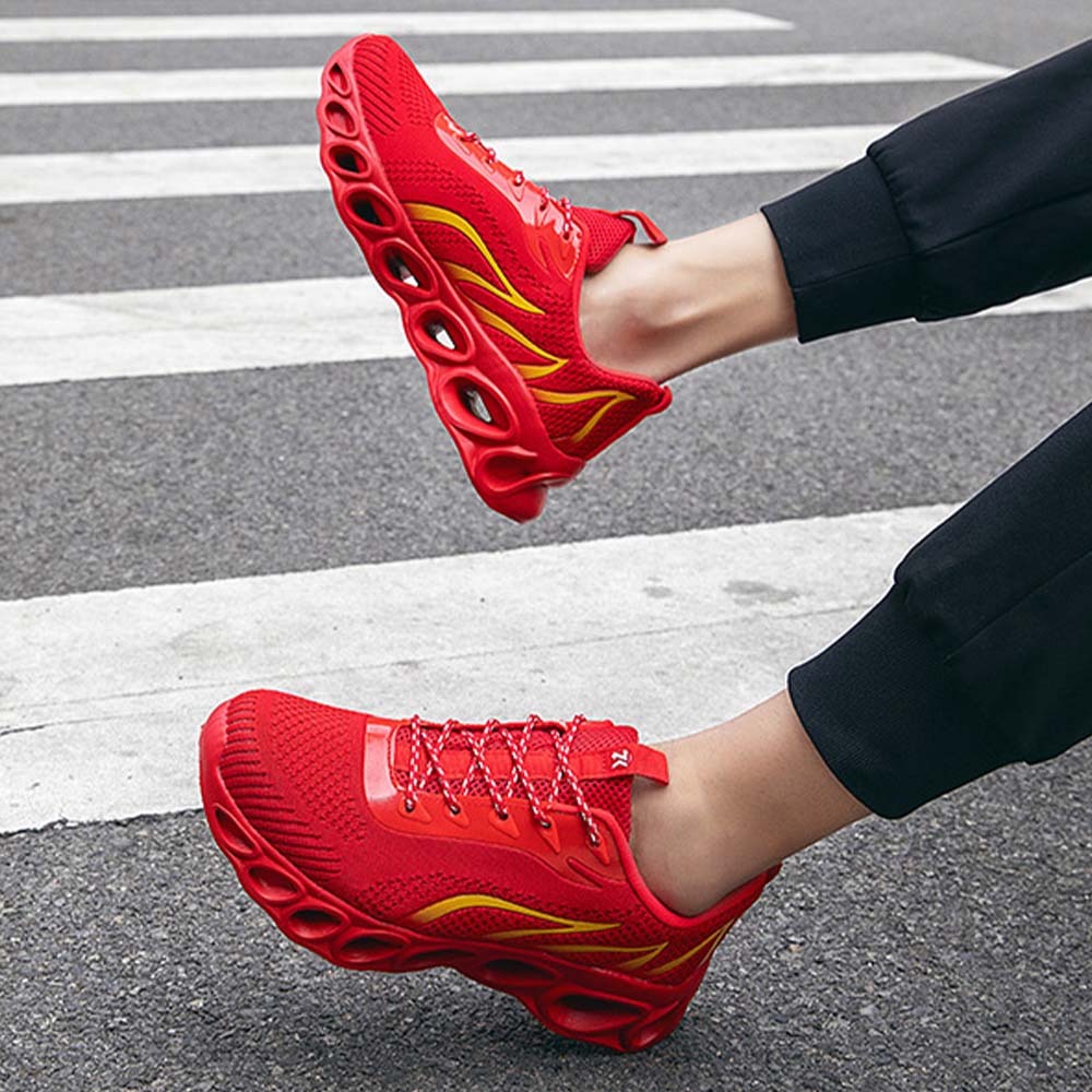 Zapatillas de deporte con cordones de malla flameada transpirable para hombre