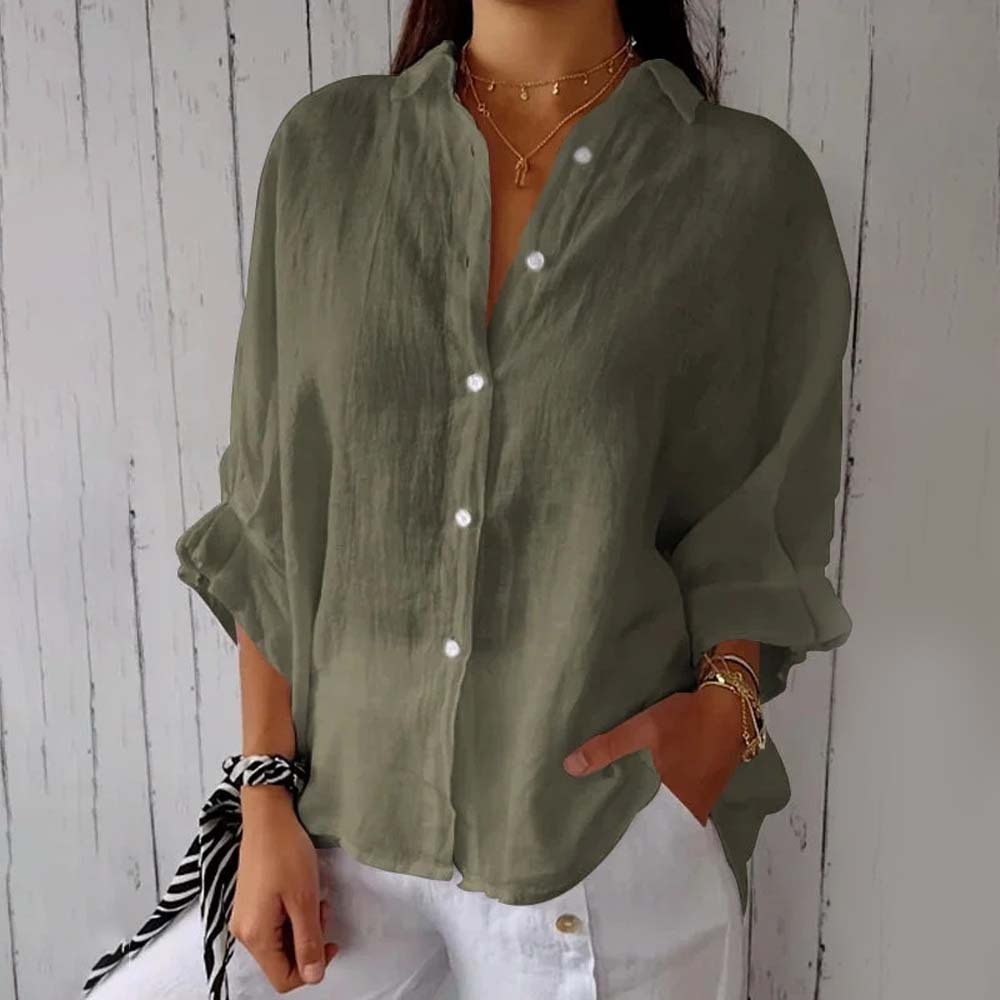 2024 Spring Hot Style Cotton and Linen Back Tie-Up Shirt