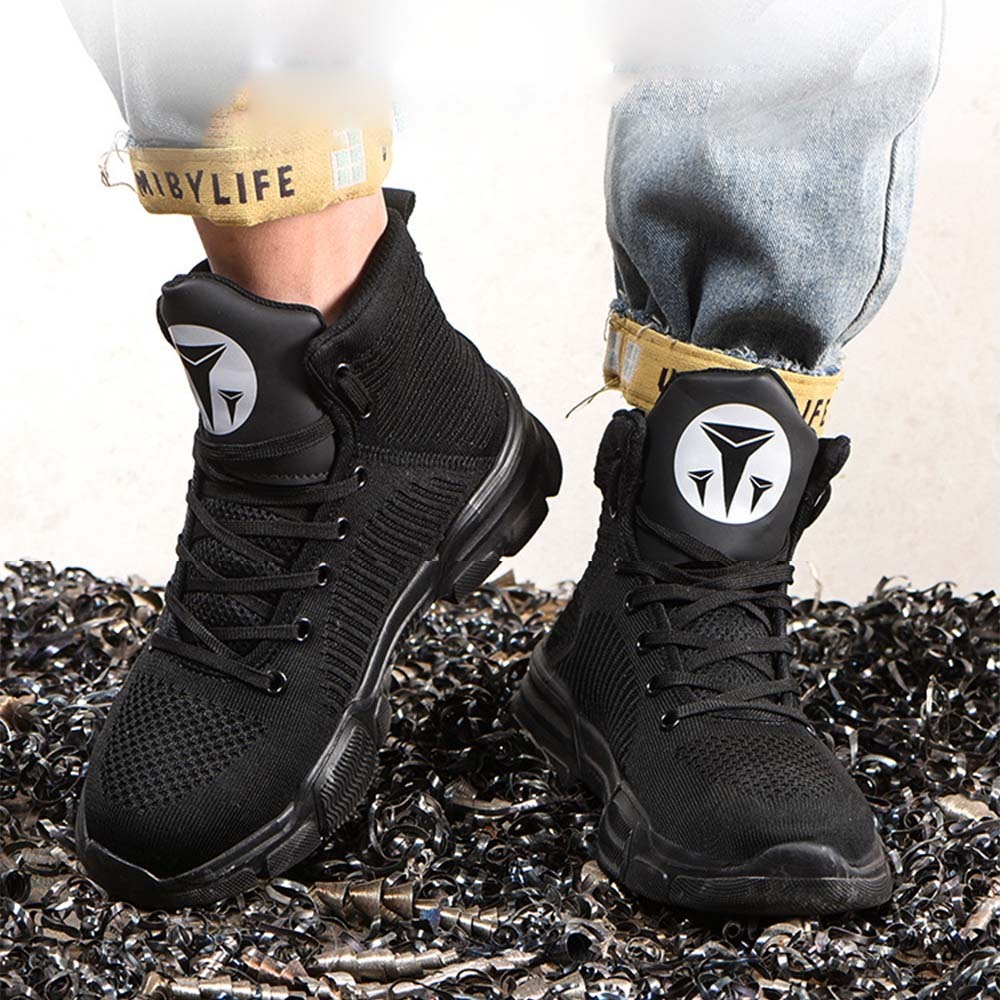 Men's anti-smash and anti-puncture high-top safety shoes
