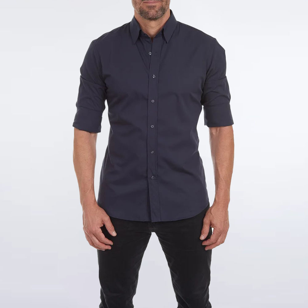 Camisa elástica con cremallera para hombre nueva de primavera