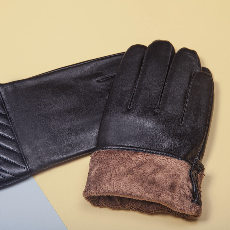 Exquisitos guantes clásicos de invierno cálidos a prueba de viento PU
