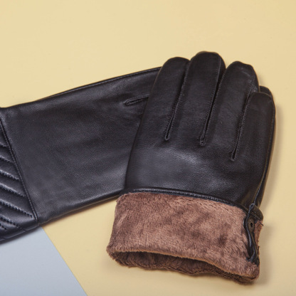 Exquisitos guantes clásicos de invierno cálidos a prueba de viento PU