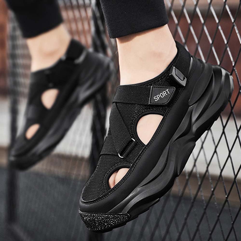 Sandalias deportivas con suela gruesa y velcro transpirable para hombre