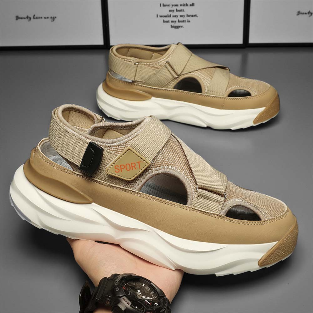 Sandalias deportivas con suela gruesa y velcro transpirable para hombre