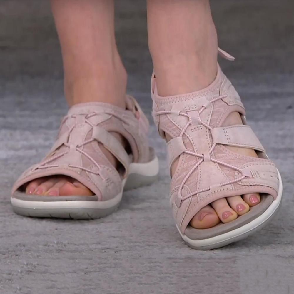 Sandalias de suela suave elásticas de color liso para mujer