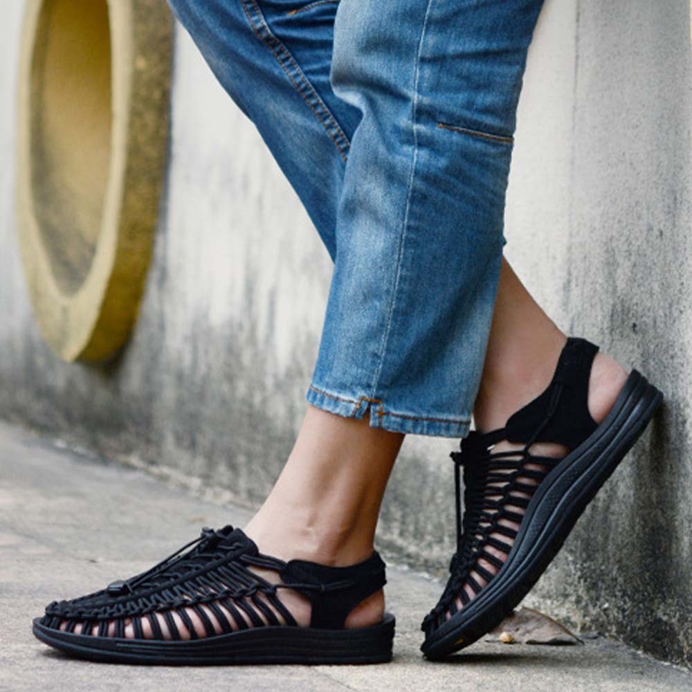 Smiledeer Summer men's and women's breathable braided lace-up sports sandals