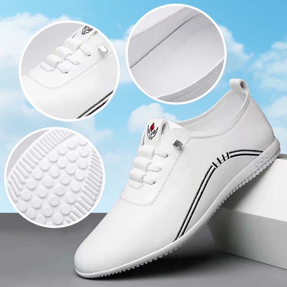 Zapatos casuales de cuero con suela blanda y estilo para hombre
