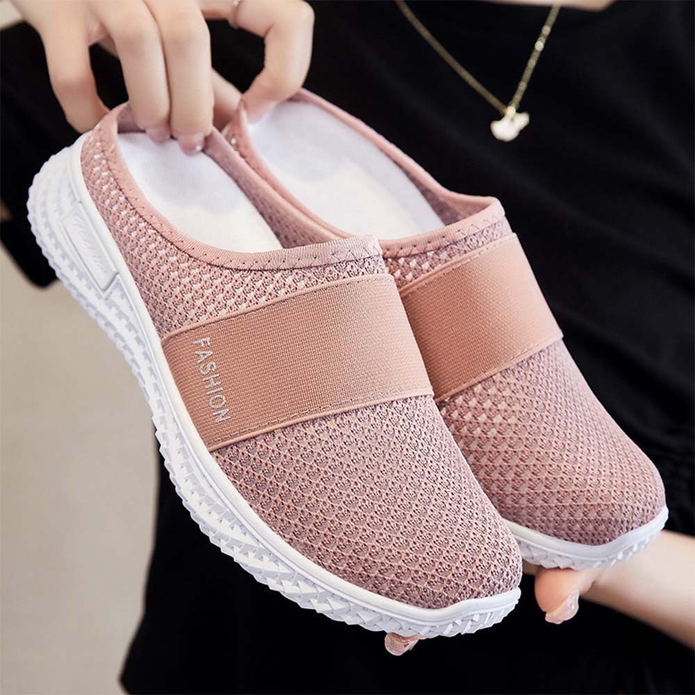 Verano nuevos zapatos de mujer medias zapatillas de malla transpirable