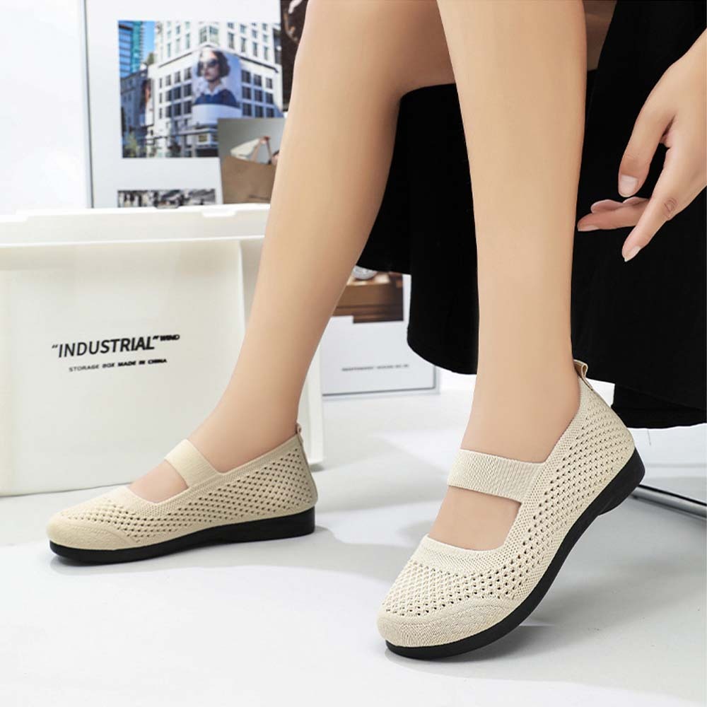 Spring and Autumn Women's Hollow Fly Knit Slip-on Casual Shoes