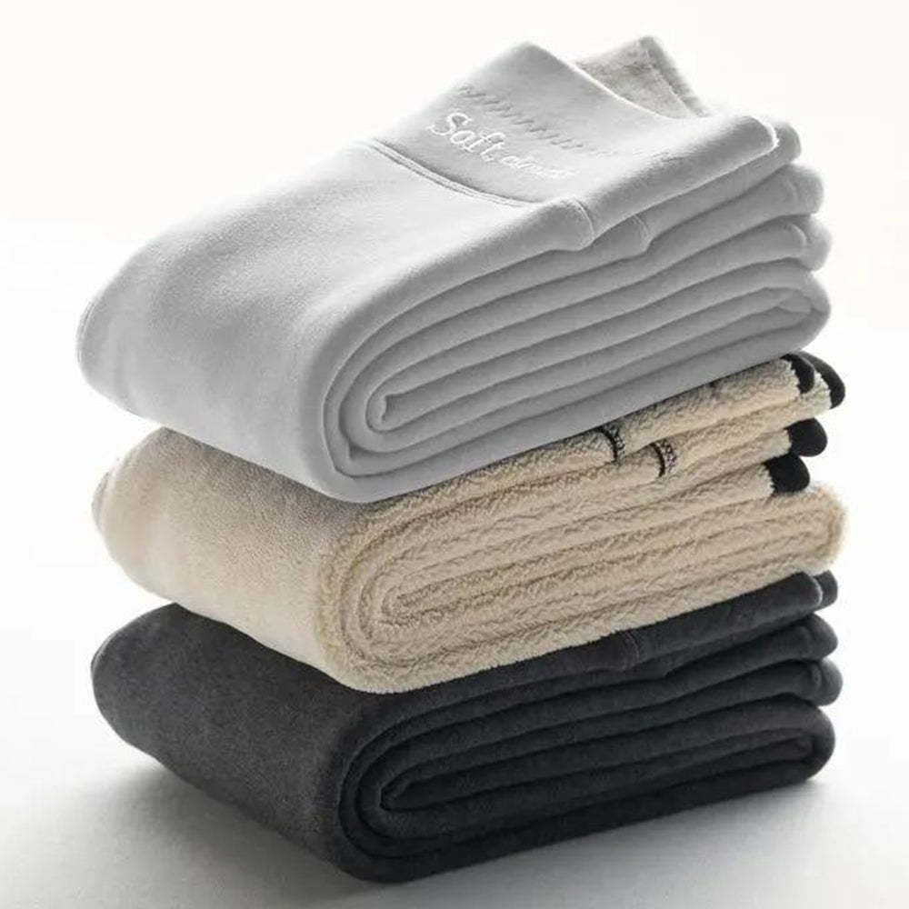 Figcoco Ladies fashion comfortable fleece warm leggings