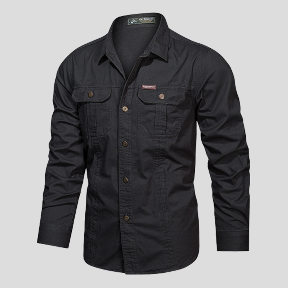 Nueva camisa casual de manga larga de algodón suelto para hombre