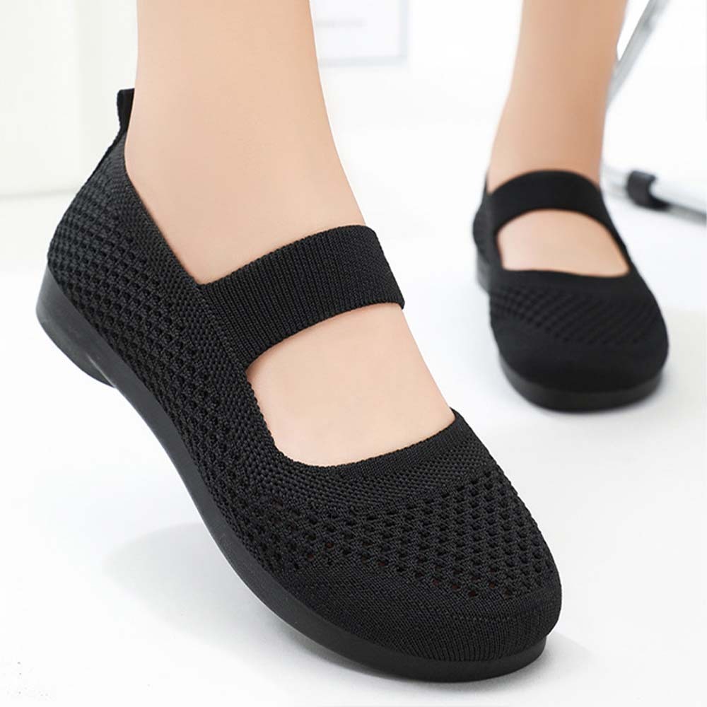 Spring and Autumn Women's Hollow Fly Knit Slip-on Casual Shoes