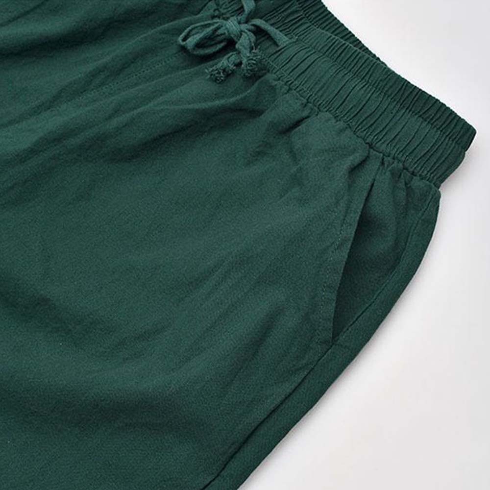 Pantalón ancho casual de algodón lavado para mujer