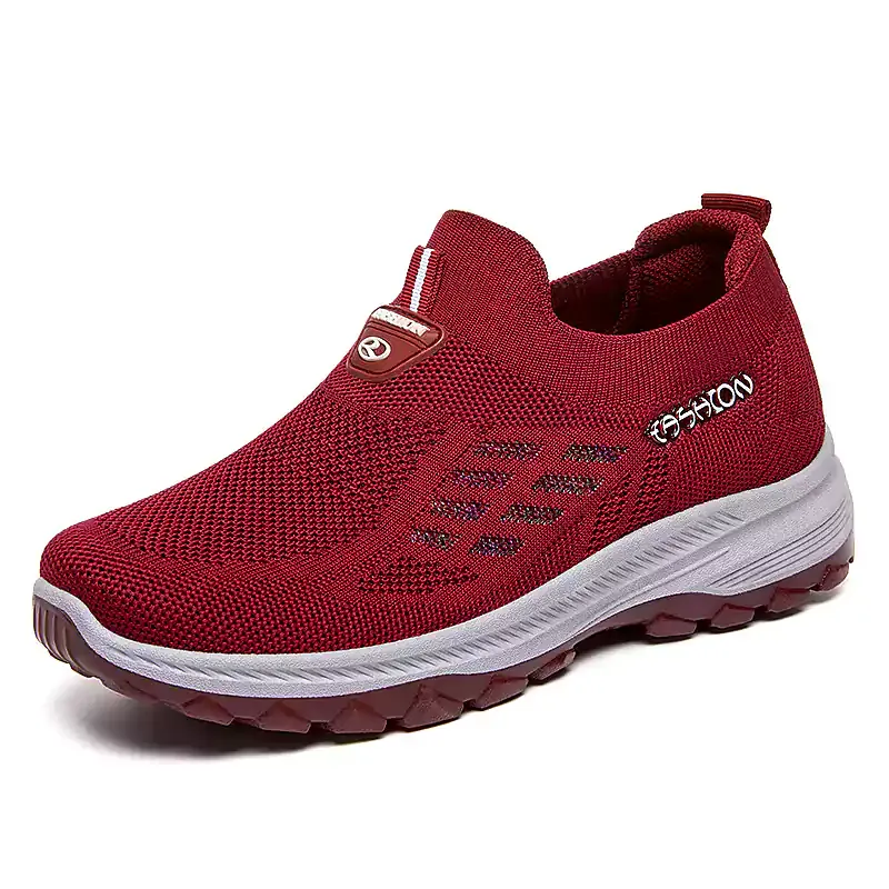 Women's casual fly-knit breathable slip-on shoes