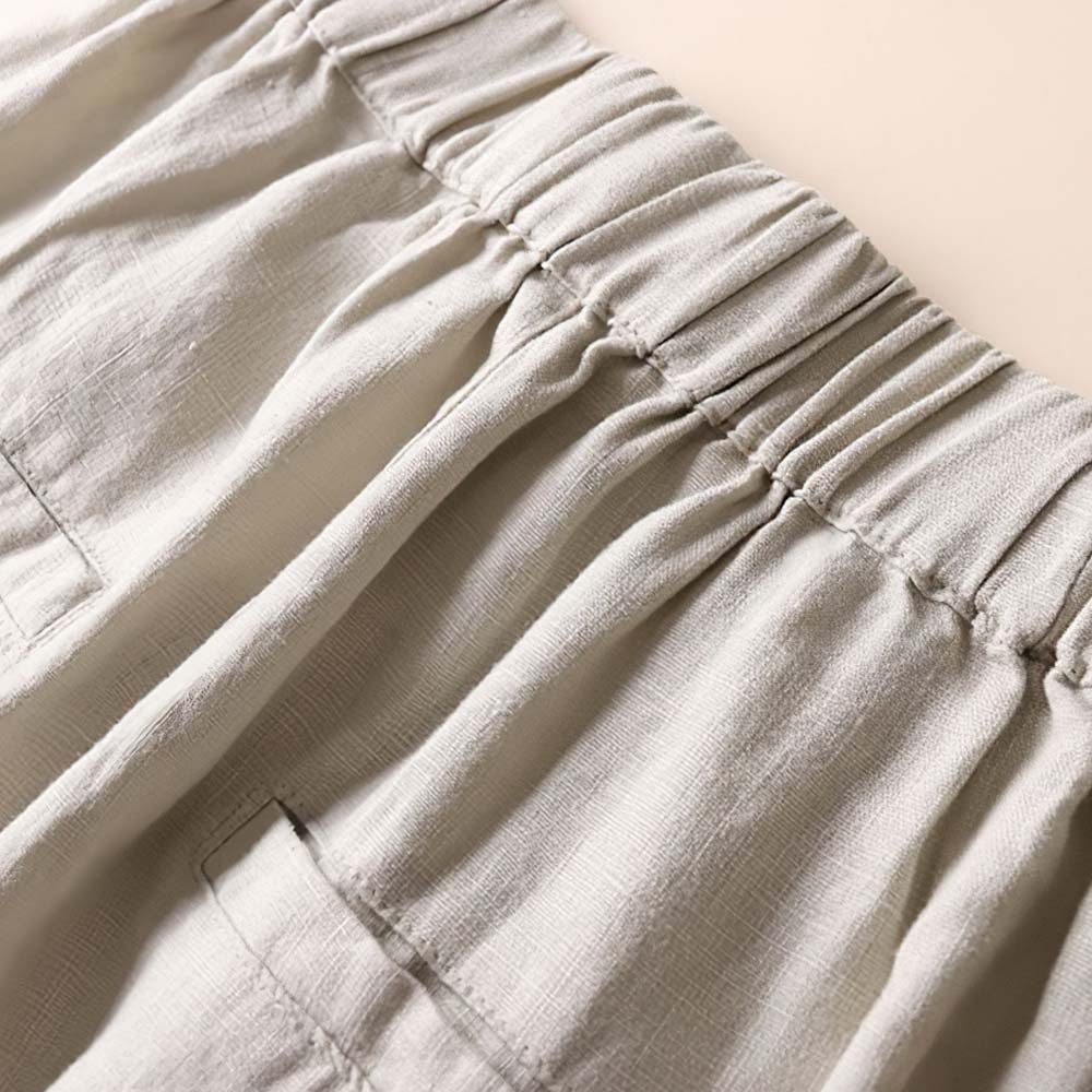 2024 pantalones anchos de algodón y lino transpirables de primavera y verano