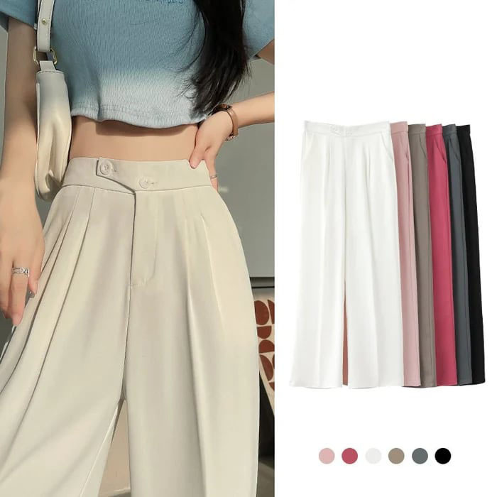Ladies casual loose high waist suit pants