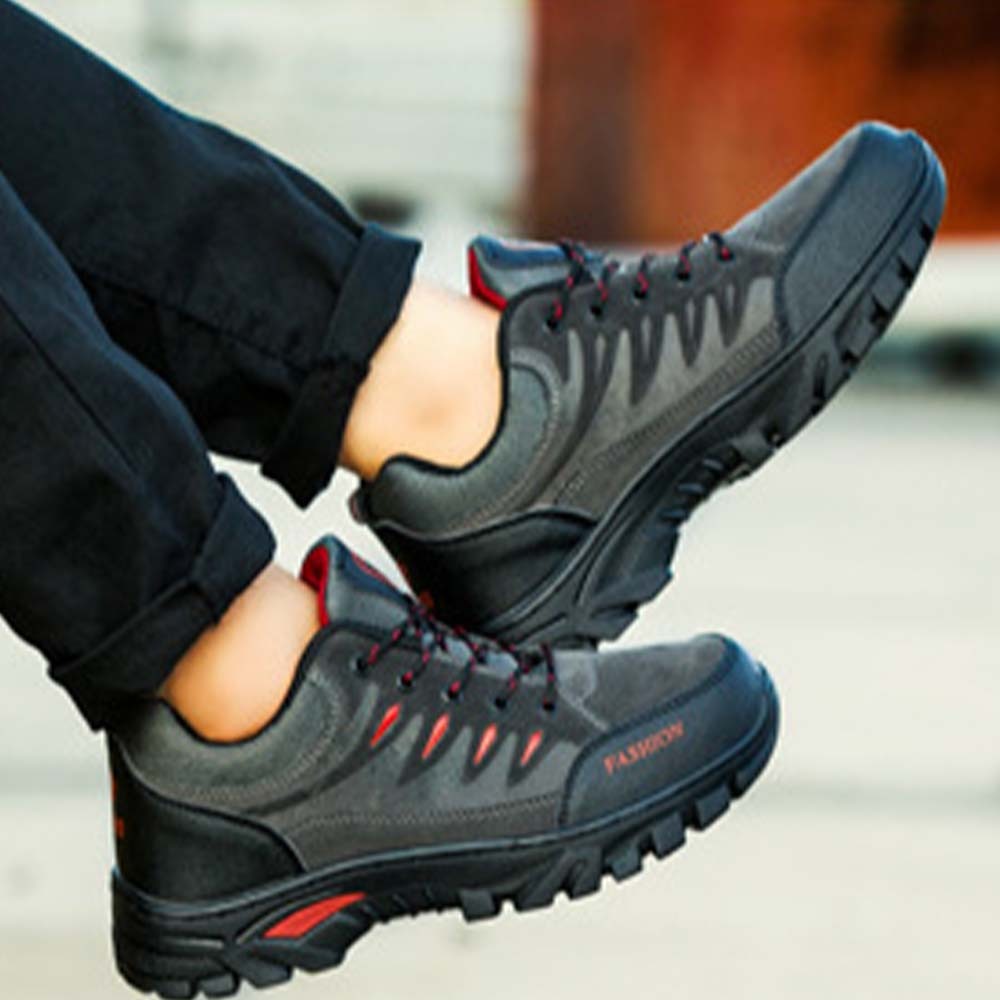 Olivoslindo Zapatillas de deporte casuales de moda para hombres Cómodos zapatos de senderismo al aire libre de caña baja