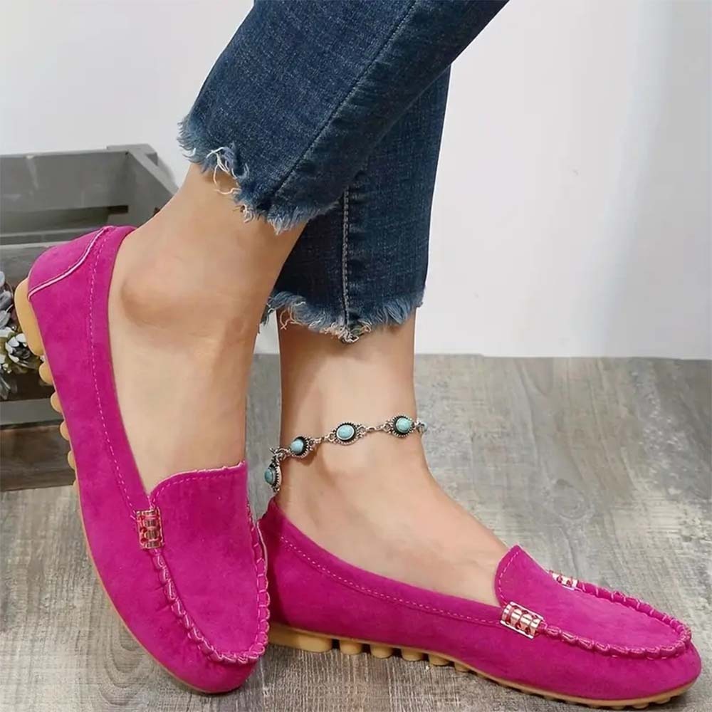 Women's comfortable flats, fashionable slip-on soft-soled loafers