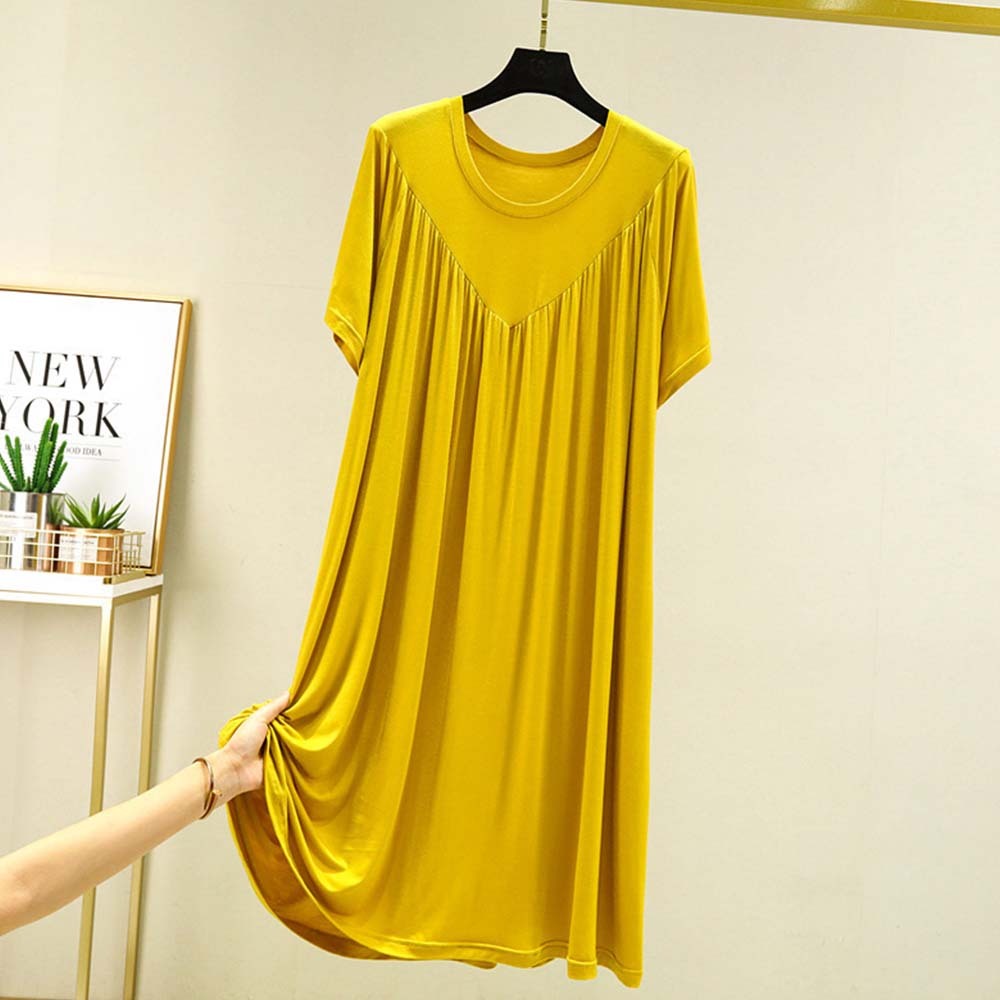 2024 Nuevo vestido de pijama suelto de manga corta súper suave y fino