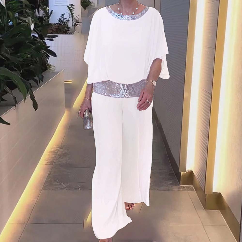 Traje de retazos de lentejuelas de gasa a la moda para mujer