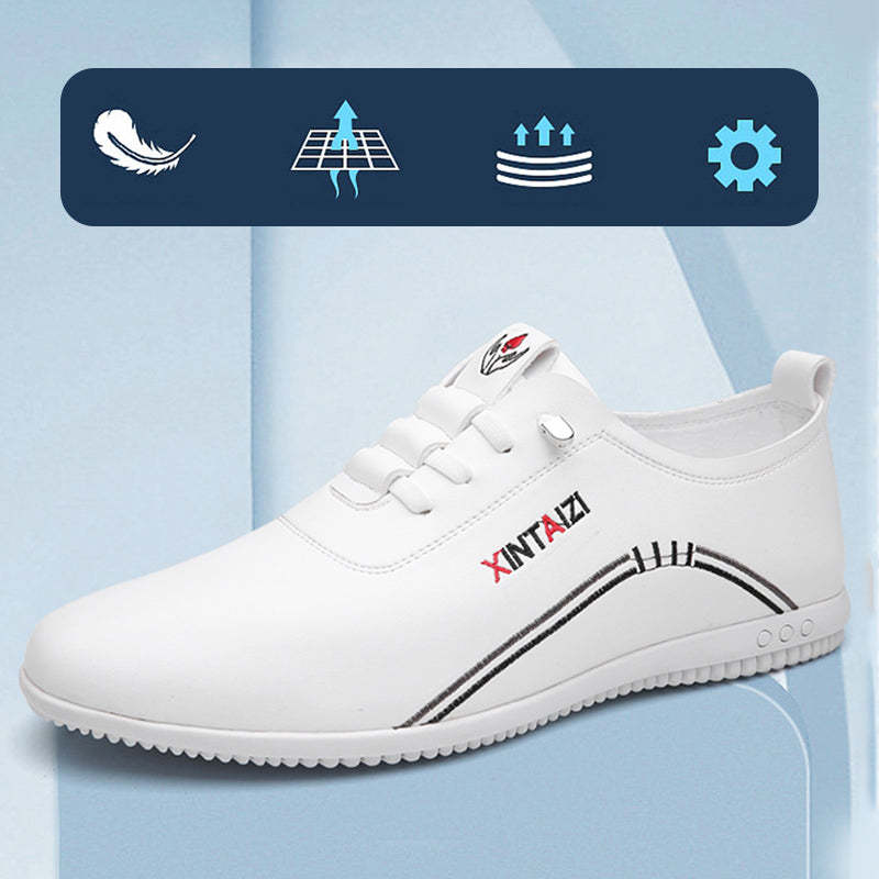 Zapatos casuales de cuero con suela blanda y estilo para hombre