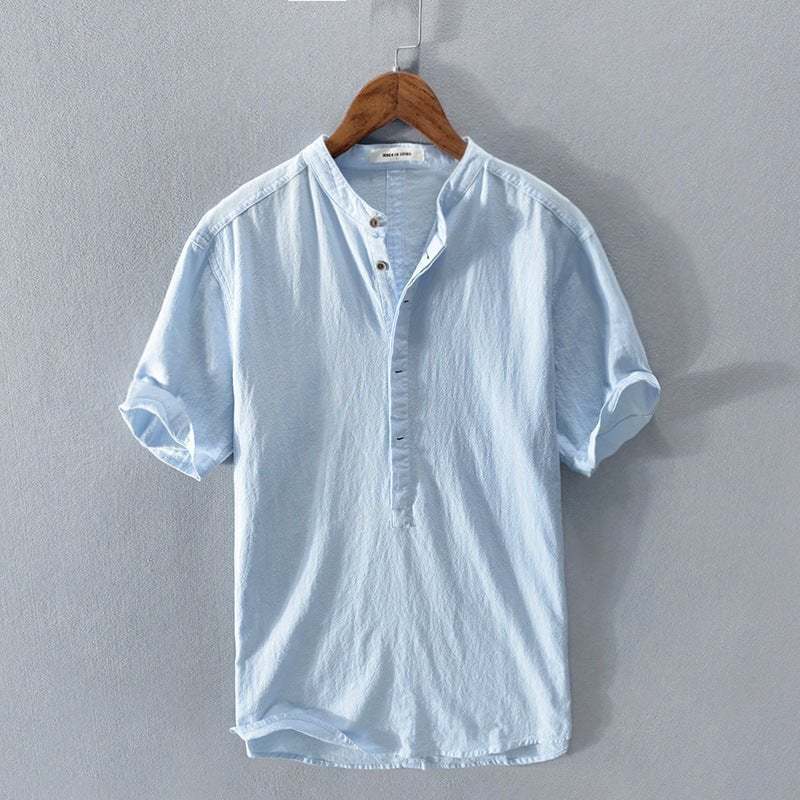 🔥Nueva camisa casual de lino de manga corta para hombre