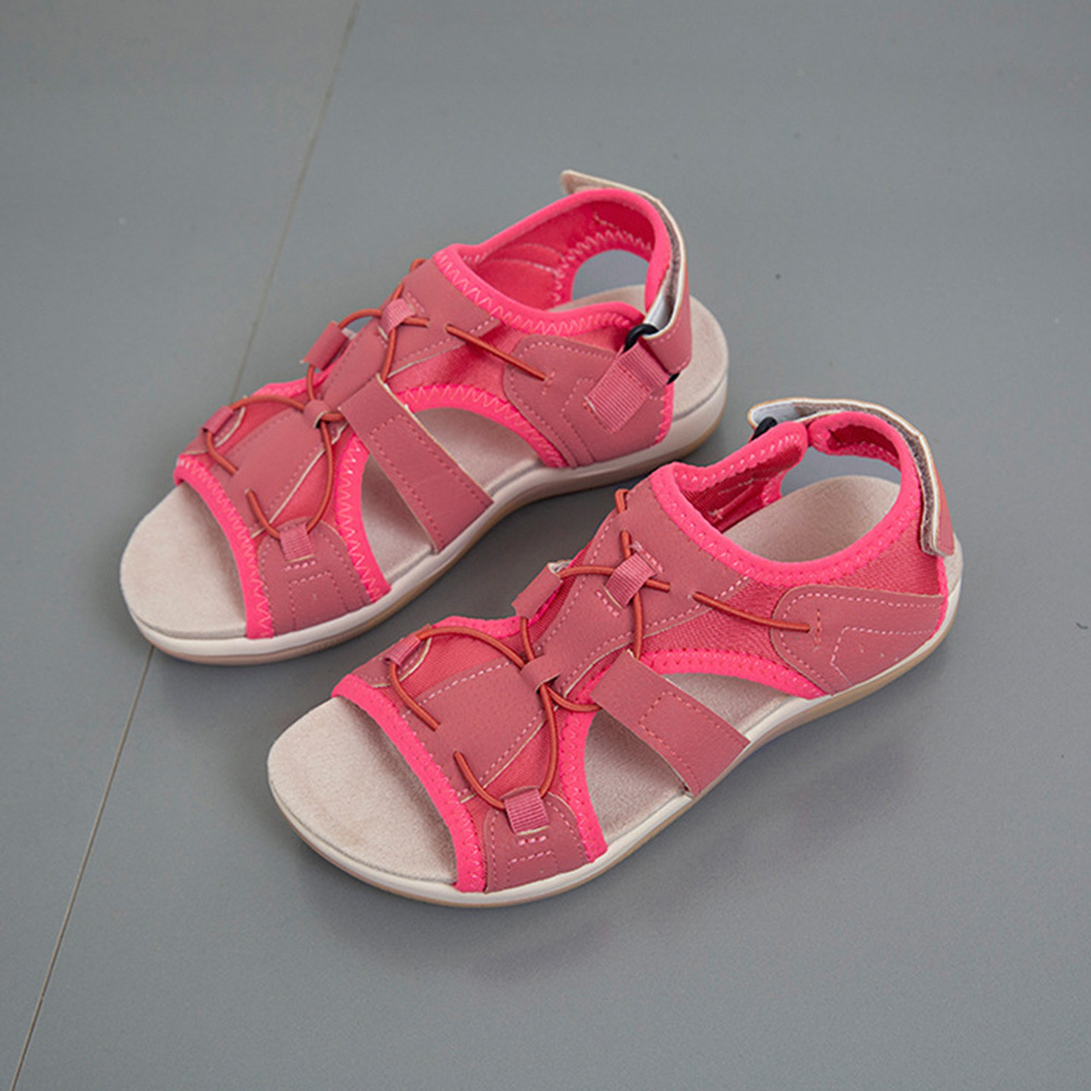 Sandalias de suela suave elásticas de color liso para mujer