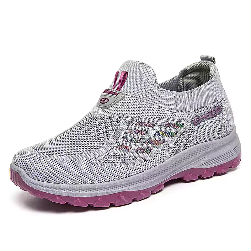 Women's casual fly-knit breathable slip-on shoes