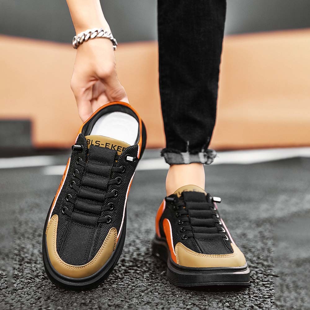 2024 New Summer Men's Lightweight Breathable Mesh Half Slippers