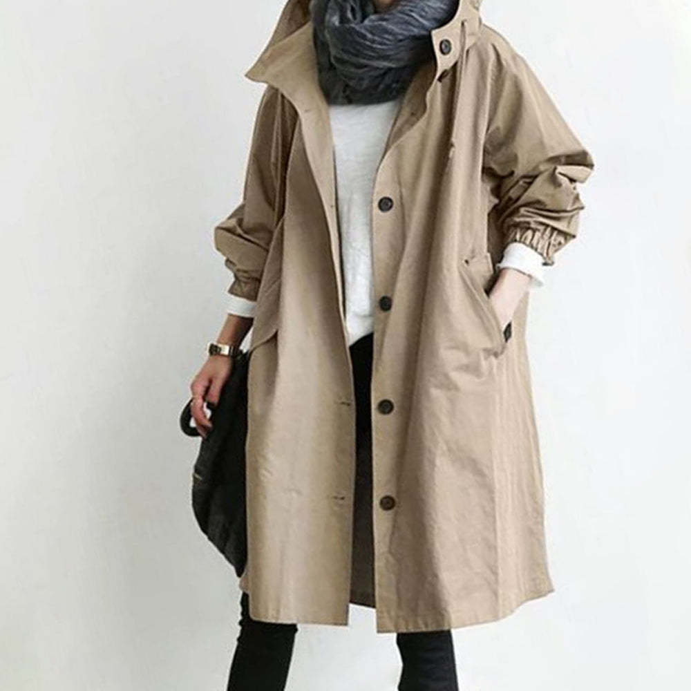 Water Resistant Oversize Hooded Windbreaker Jacket