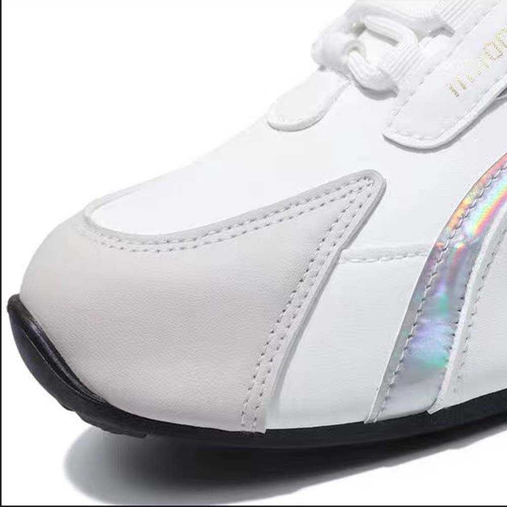 New men's leather lace-up color block sneakers