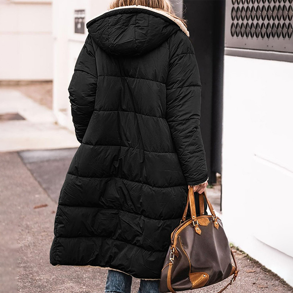 Neue verdickte doppelseitige Baumwolljacke mit Kapuze