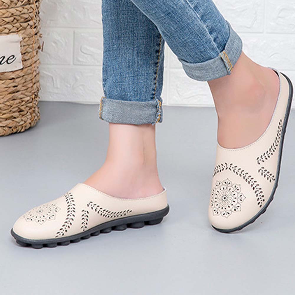 Olivoslindo Zapatos Dodge bajos de cuero informales para mujer de primavera y verano