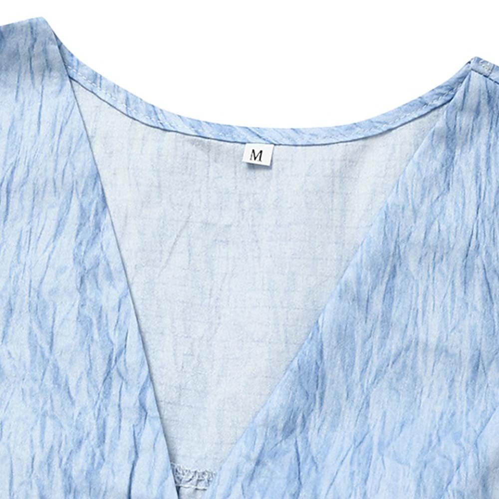 Soft and comfortable V-neck cotton and linen dress