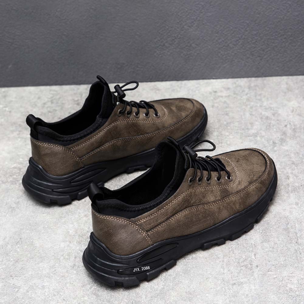 Zapatillas casual hombre de piel con cordones