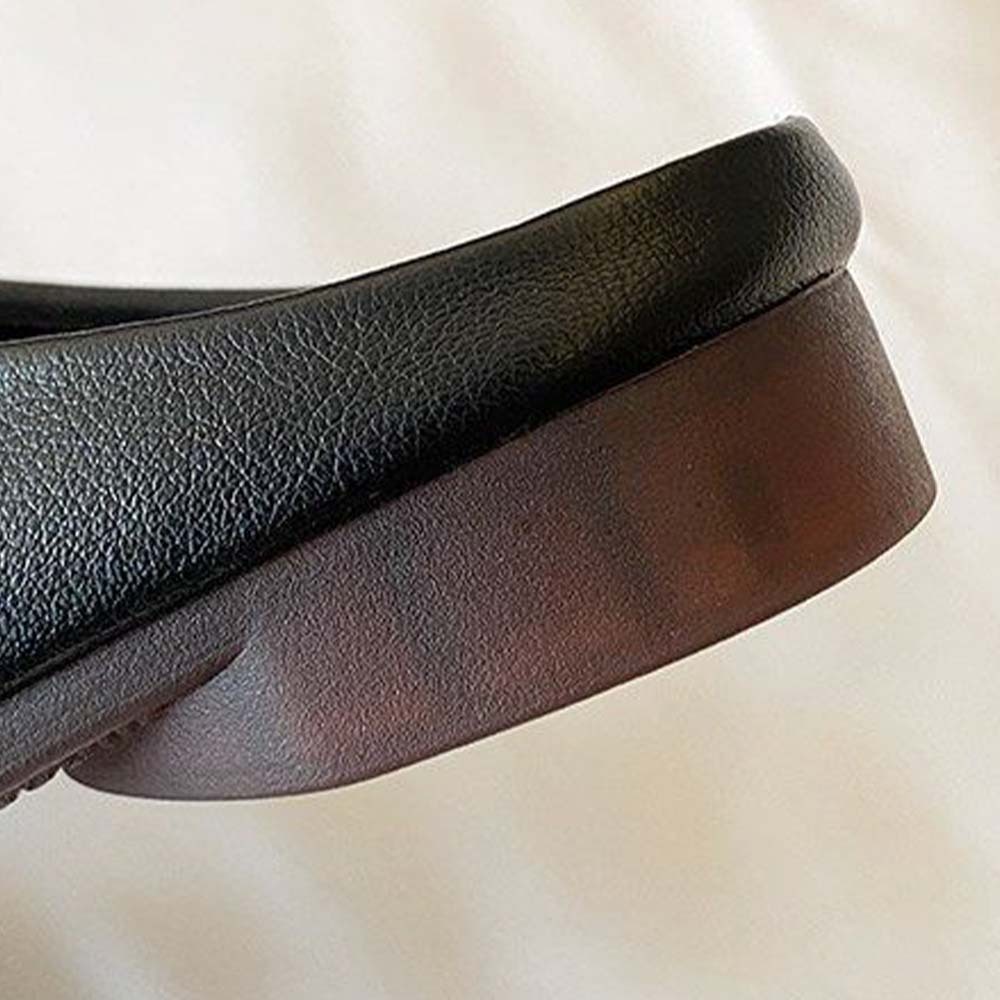 Hojanaranja Medias pantuflas mujer cómodas planas de piel