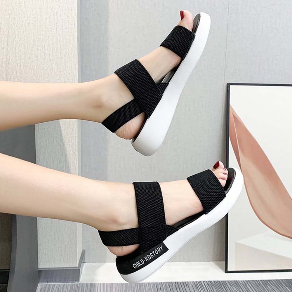 Sandalias deportivas cómodas con soporte plano para mujer