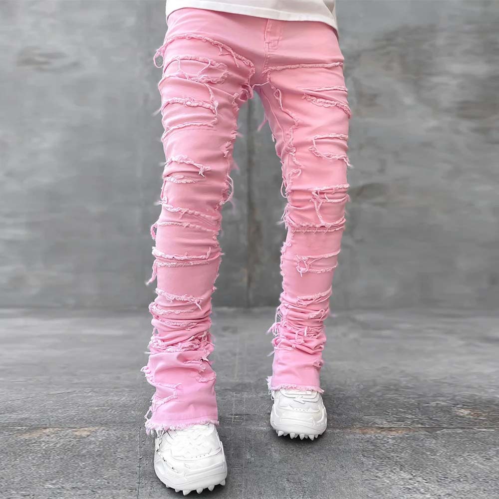 Stylish Retro Men's Stretch Denim Straight Leg Pants