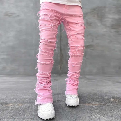 Stylish Retro Men's Stretch Denim Straight Leg Pants