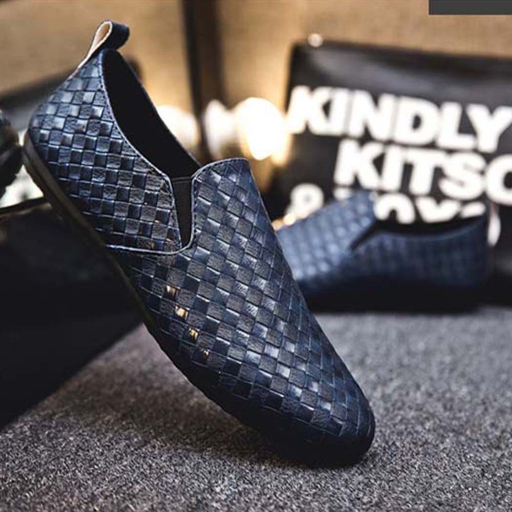 Hojanaranja Mocasines informales sin cordones de piel elástica para hombre