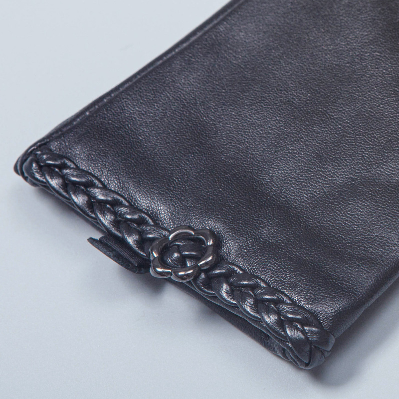 Guantes cálidos de PU para mujer de invierno elegante