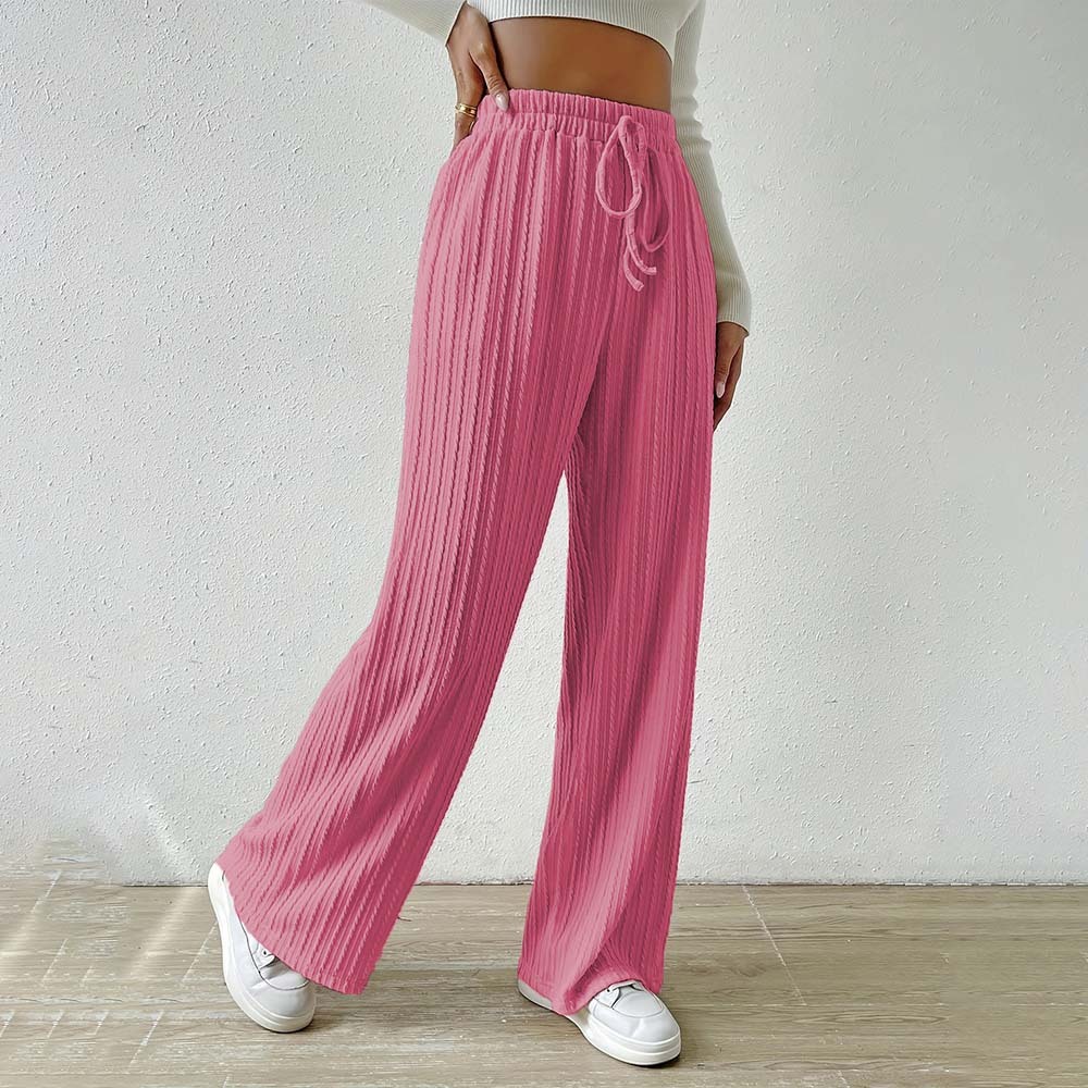 2024 nuevos pantalones de pierna ancha tejidos para mujer