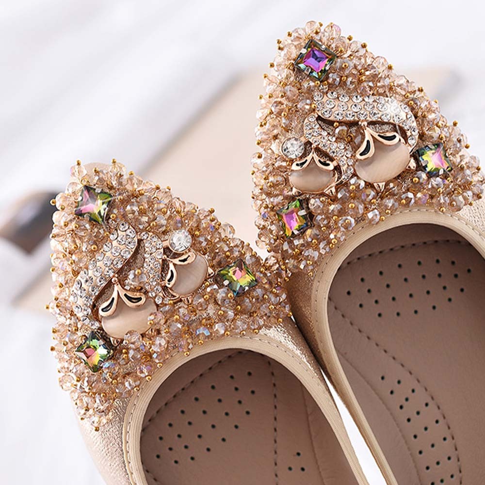 Pisos de diamantes de imitación de moda para mujer