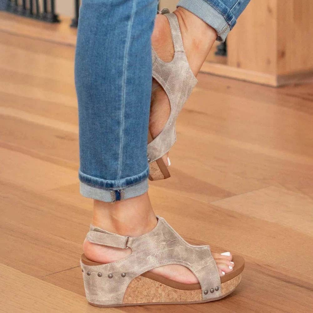 Smiledeer Summer women's comfortable wedge sandals