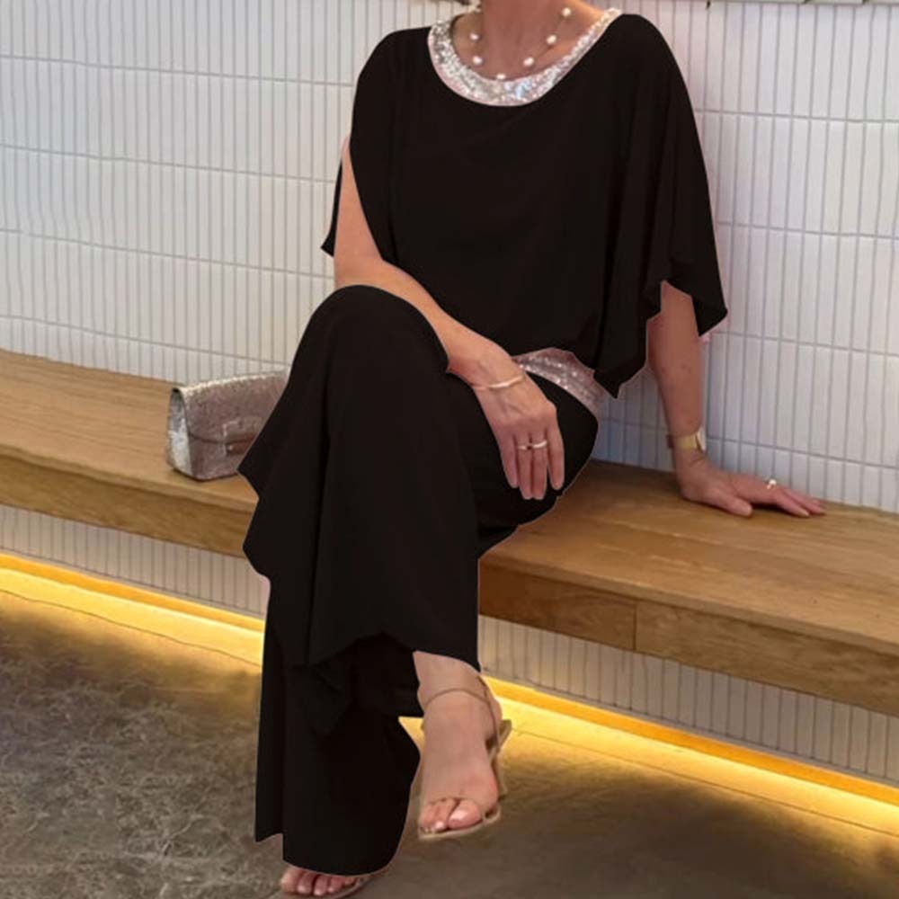 Traje de retazos de lentejuelas de gasa a la moda para mujer